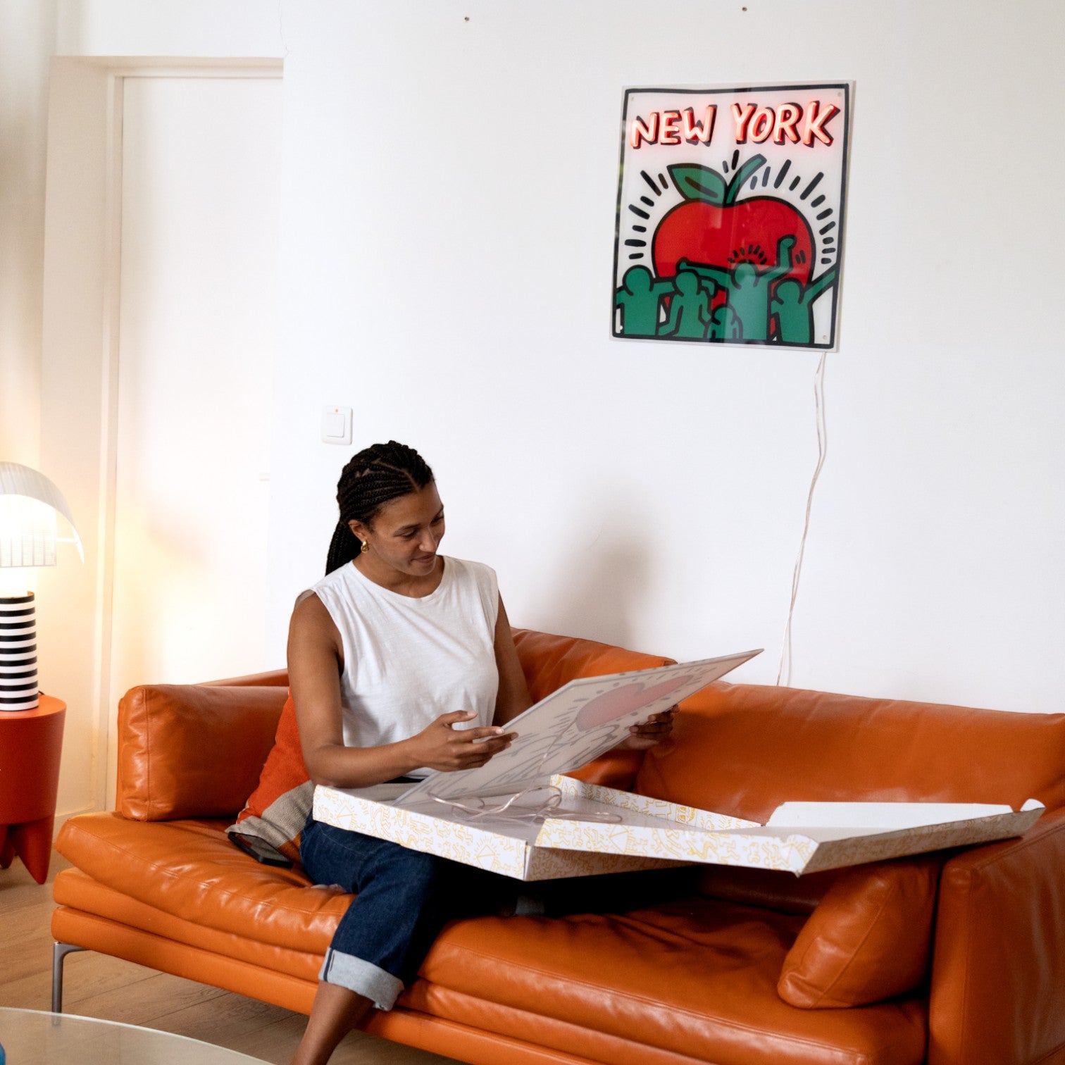 New York Yellowpop x Keith Haring, neon LED sign